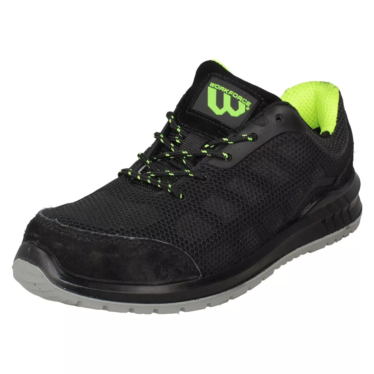 Uomo Workforce Punta IN Acciaio Scarpe da Ginnastica con Lacci
