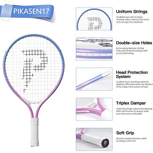 17"-25" Kids Tennis Racket Best Starter Kit for Kids Age 4 and 17 inch Pink - Picture 5 of 7
