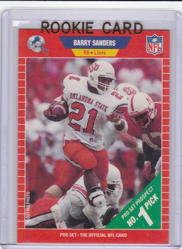 BARRY SANDERS ROOKIE CARD 1989 Football #1 NFL Prospect RC Detroit Lions HOFer! - Picture 1 of 2