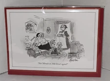 Box of 8 - The New Yorker Christmas Holiday Cards & Envelopes Santa Miracle 34th
