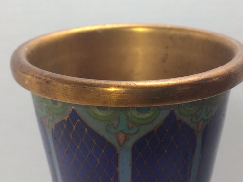 Vintage chinesische Cloisonné Vase 12,5" hoch Ständer inklusive Schmetterlinge Qualität - Bild 11 von 12