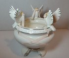 NORCREST Dove Bowl Footed Porcelain 25th ANNIVERSARY Silver Accents WHOLESALE — photo 1