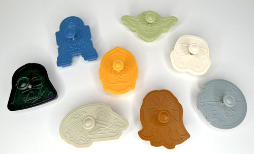 Star Wars Cookie Cutters Williams Sonoma Set Of 8 - Darth Yoda Chewy C-3PO R2-D2 - Picture 7 of 7