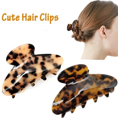 Small Celluloid Hair Clips Tortoise Shell 2 Pcs Women\'s Hair Accessories Amazon.com: 2Pcs Small Medium Hair Claw Clips for Women  main image 3