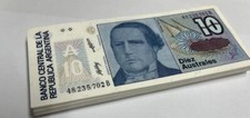 Argentina 10 Australes ND 1985-1989 P 325 b UNC LOT 25 PCS