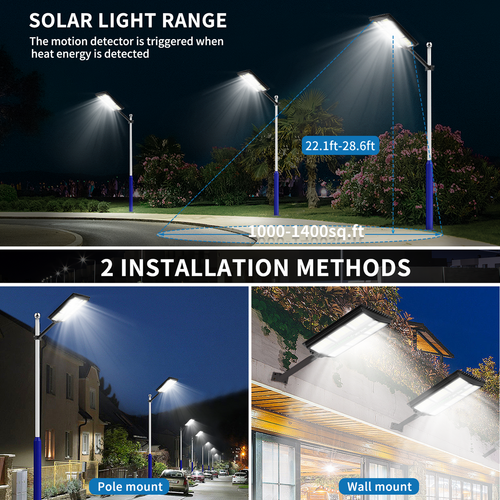 LED Straßenlampe Solar Straßenlaterne Straßenbeleuchtung mit Bewegungsmelder DHL - Bild 75 von 78