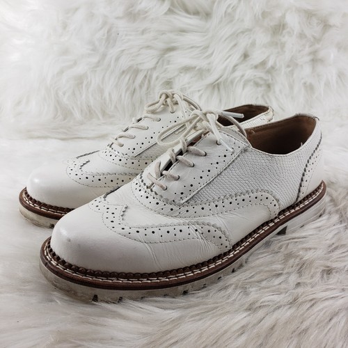 ALDO White Wingtip Casual Dress Shoes Womens Size US 6.5 EUR 37 - Picture 2 of 6