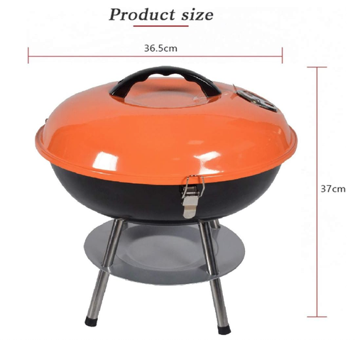 Premium 14" Portable Charcoal Grill & Smoker for Outdoor BBQ, Picnic, Camping - Picture 3 of 5
