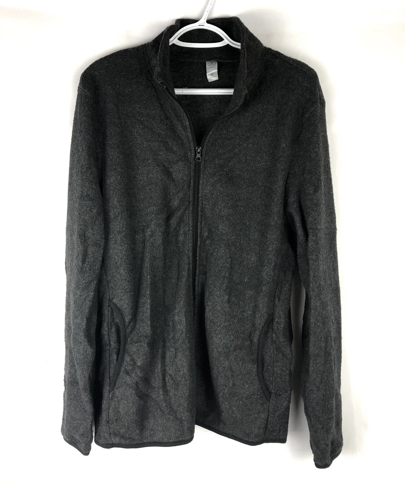 Alternative Men’s Grey Teddy Full Zip Jacket, Size Medium