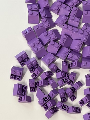 LEGO MENGE MEDIUM LAVENDEL LILA 210 TEILE SCHRÄGE 1X2 2X2 VERSCHIEDENE BAUTEILE - Bild 6 von 9