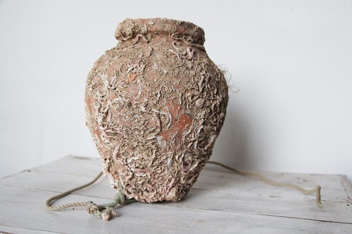 Antigua trampa para pulpo de terracota del siglo XIX, maceta submarina de terracota de pulpo - Imagen 4 de 11