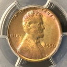 1956 1C RB Lincoln Wheat One Cent  PCGS MS64RB Rainbow Toning    34464110