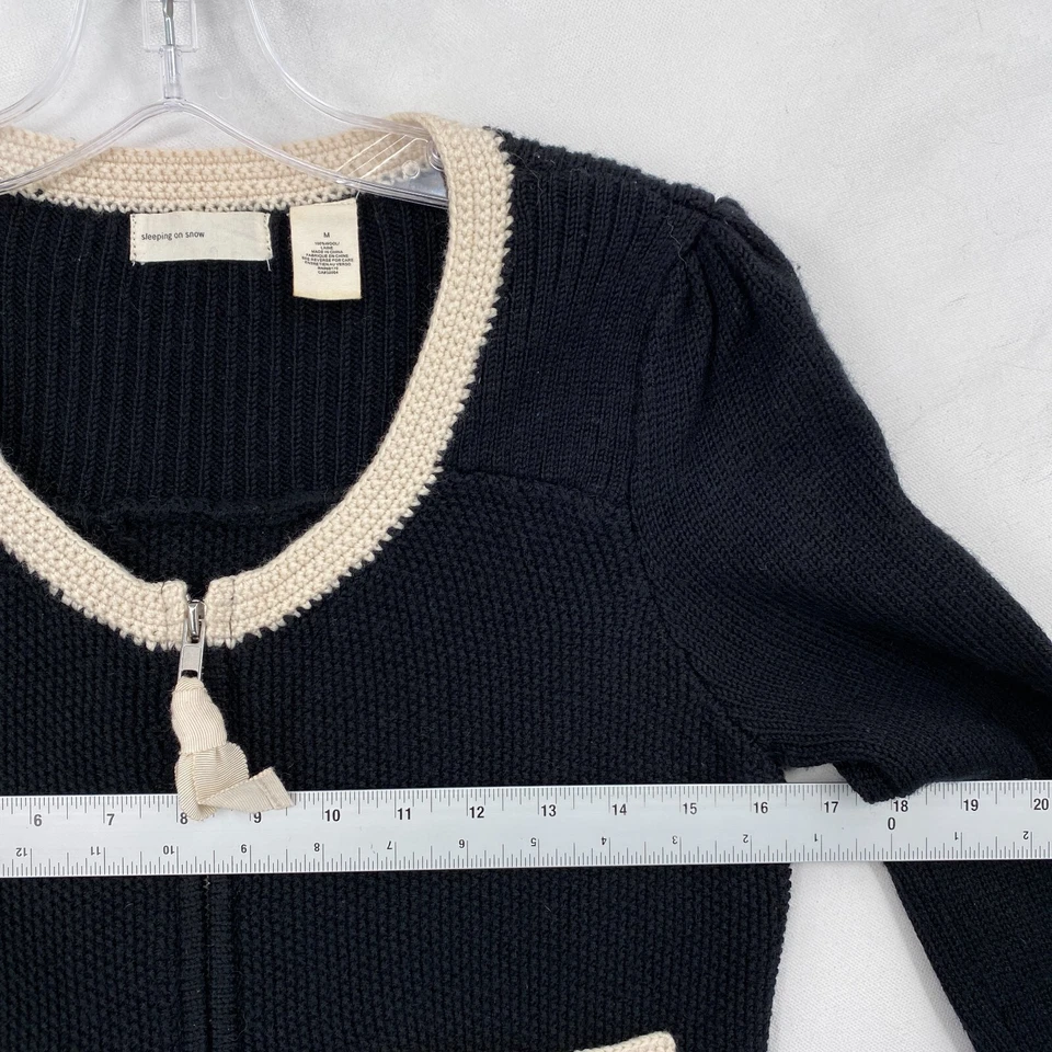 Cárdigan suéter Anthropologie Sleeping On Snow lana cremallera completa para mujer azul medio Foto 4 de 4