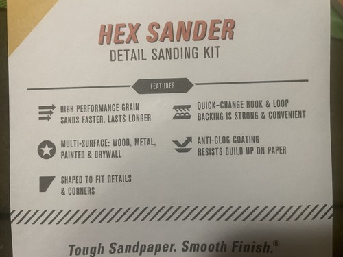 Lot of 5 Gator 7186 Zip Hex Sander Detail Sanding Kits w/ Tough Sandpaper NEW - Picture 8 of 8