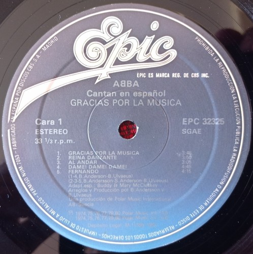 ABBA ** Gracias Por La Musica ** 1983 SPAIN REISSUE LP w/ INSERT - Picture 3 of 4
