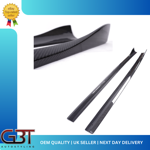 FITS AUDI A3/S3 SPORTBACK SIDE SKIRTS 14-16 PRE-FACELIFT REAL CARBON FIBRE - Picture 1 of 12