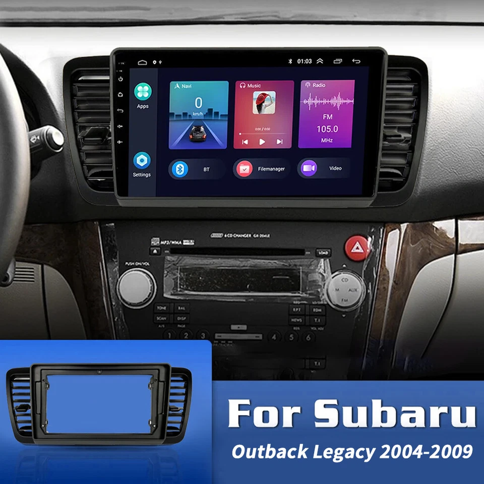 Para 2004-2009 Subaru Outback Legacy 2 din rádio estéreo carro quadro painel fáscia - Imagem 3 de 4