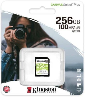 256GB Kingston Canvas Select Plus SDXC Memory Card Class 10 V30 (SDS2/256GB)