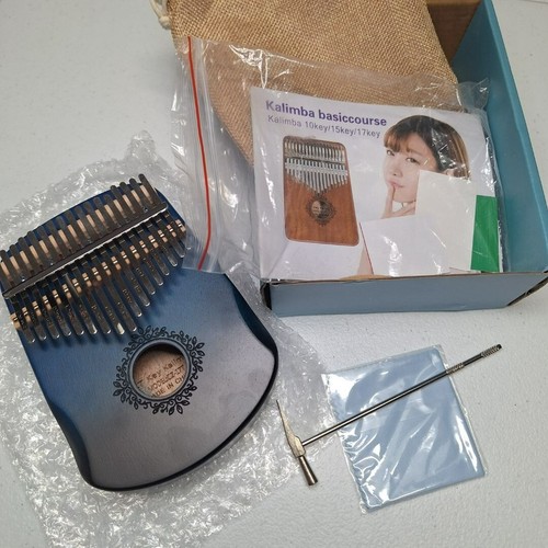 Kalimba Pulgar Piano 17 Teclas Dedo Piano Azul Portátil Martillo Instrucciones Kit - Imagen 9 de 9