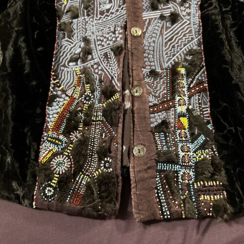 Sandy Starkman Wearable Art Womens Large? Jacket Black Embellished Lace Beads - Picture 17 of 19