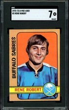1972-73 OPC O PEE CHEE NHL #2 RENE ROBERT Rookie SGC 7 NM Buffalo Sabres RC Card