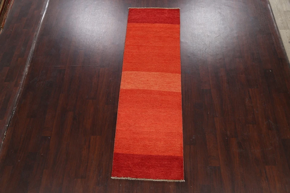 Luxurious Gabbeh Kashkoli Wool Modern 9 ft. Runner Rug - Brand New 3x9 - Image 2 of 4