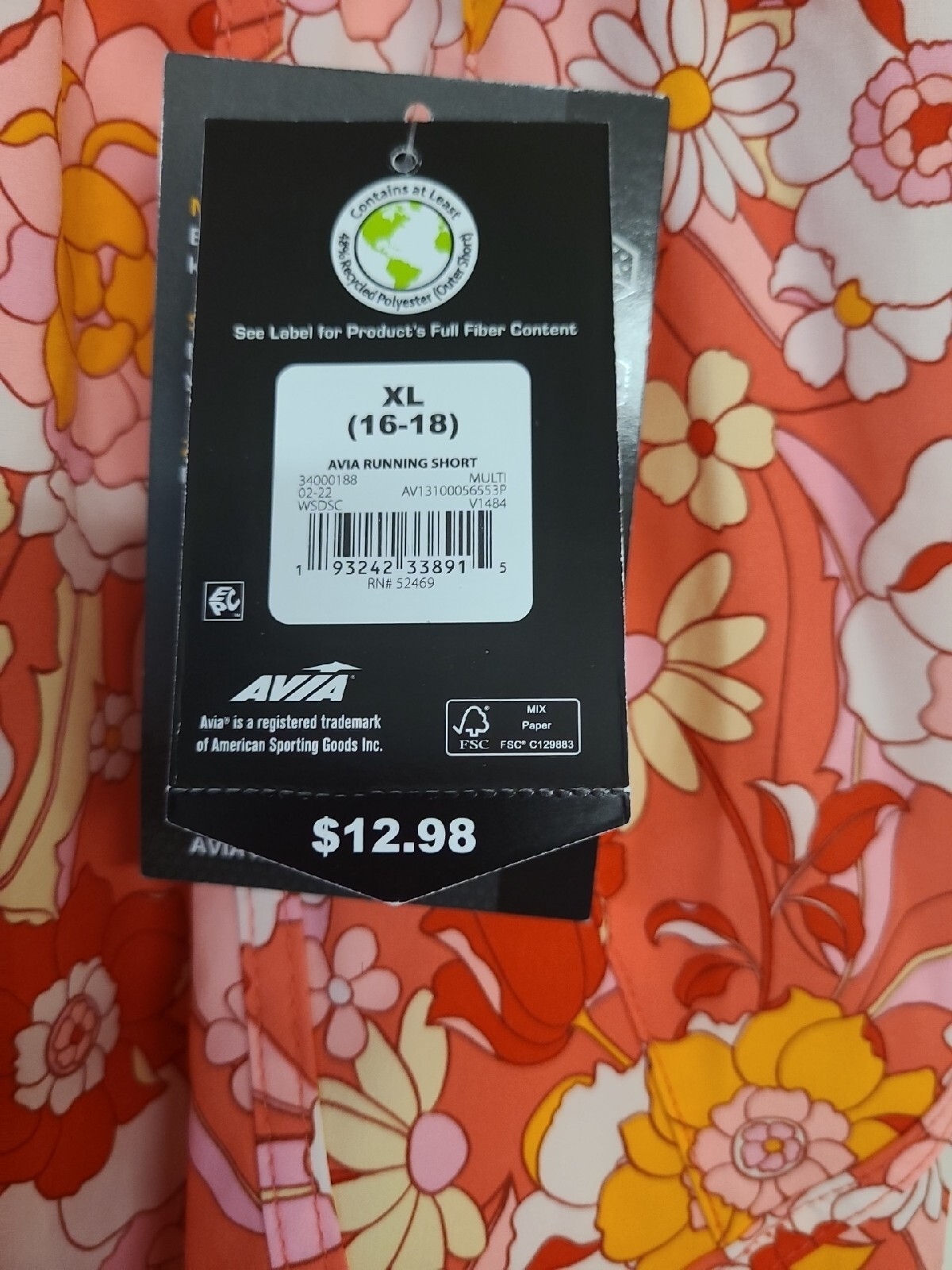 AVIA+Women%E2%80%99s+Size+Small+%284-6%29+Running+Shorts+Floral+Pink+ ...