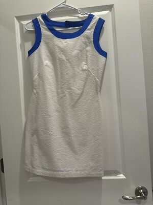 Jolie & Elizabeth dress seersucker Blue & White SZ Small
