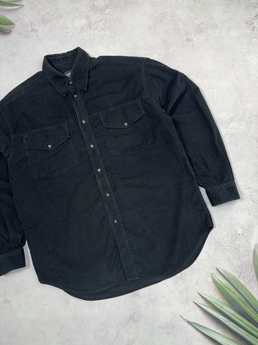 Vintage Versace Jeans Couture Corduroy Shirt Medusa Button Black size Large - Picture 6 of 21