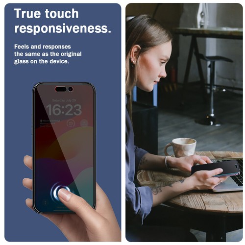 For iPhone 15 14 Pro Max 13 12 Privacy Anti-Spy Tempered Glass Screen Protector - Picture 45 of 200