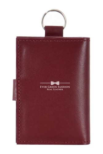 Mini Geldbörse Kartenetui klein Ausweisfenster Schlüsselanhänger Leder Schlüsselring Geldbörse - Bild 10 von 15