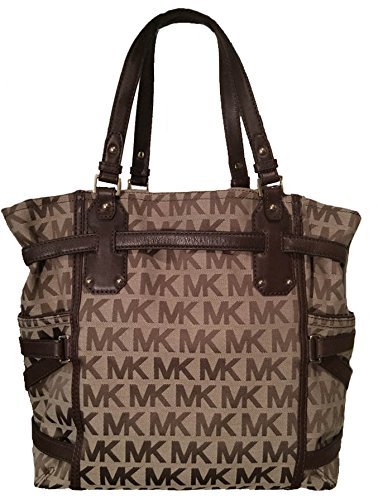 NEW MICHAEL KORS GANSEVOORT BEIGE,MOCHA LARGE NS TOTE TOP HANDLE HANDBAG - Picture 2 of 3