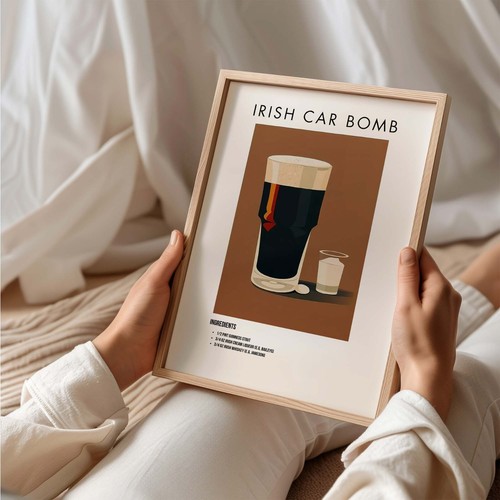 Irish Car Bomb Poster Cocktail Art Wall Decor Bar Decor Kitchen Wall Art Home Ba - Picture 5 of 7