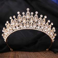6.5cm Tall Crystal Large Wedding Queen Princess Pageant Tiara Crown For Women