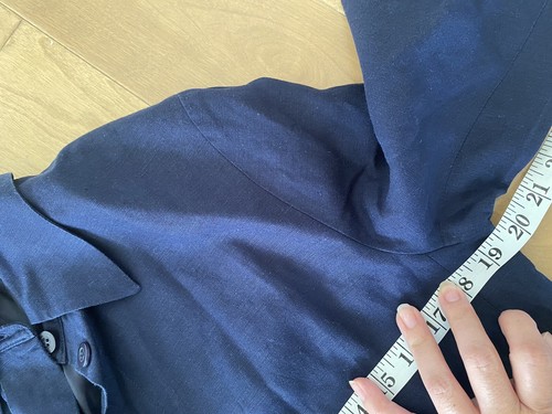 Harve Benard 100% Linen Jacket Size 10 Navy Blue - Picture 5 of 8