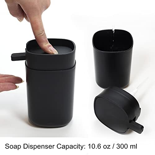 Bathroom Accessories Set of 6 Complete, Toothbrush Holder, Soap Black-6 Piece - Picture 3 of 8