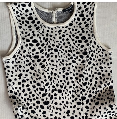 Pink Tartan Snow Leopard Print Cocktail Dress, Size Small - Picture 4 of 11