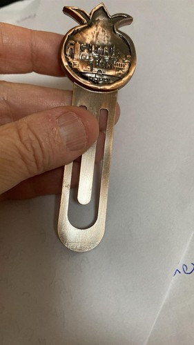 Copper Pomegranate Jewish Jerusalem Bookmark Judaica Amulet Charm Gift - Photo 6 sur 6