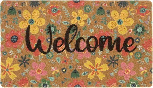 Welcome-Doormat Spring-Floral Front-Door-Mat Outdoor-Entrance - Picture 12 of 12
