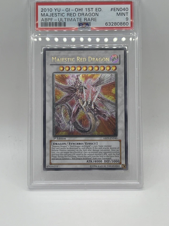 Majestic Red Dragon ABPF-EN040 1st Edition Ultimate Rare PSA 9 Mint  YuGiOh 5Ds - Image 2 of 4