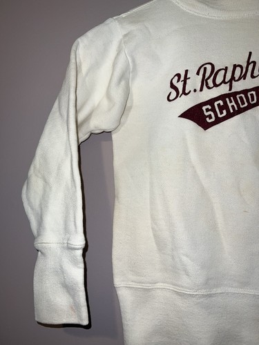 VINTAGE 1950's CHAMION RUNNING MAN ST RAPHAELES CREWNECK SWEATSHIRT youth - Picture 2 of 6
