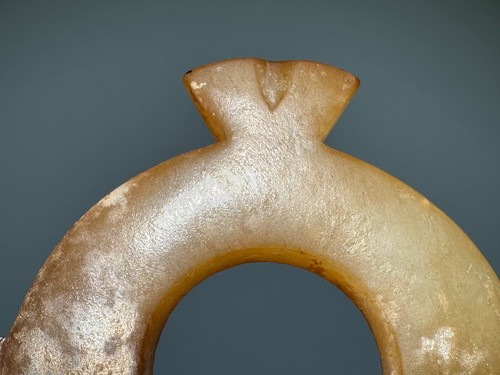 Rare Zhou Dy Old Jade Carved Double Sided Fish Design "Jue 珏" Pendant L 7.0 cm - Picture 8 of 24