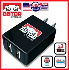 USB 2-Port Wall Home Charger Power Adapter Plug Phone Tablet Fast Charge Block