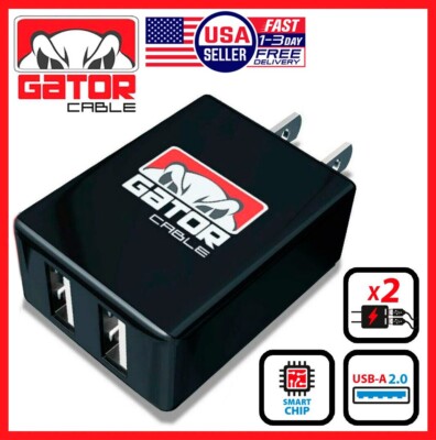 USB 2-Port Wall Home Charger Power Adapter Plug Phone Tablet Fast Charge Block