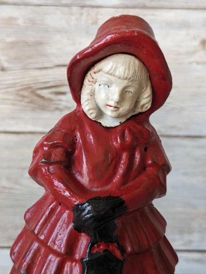 Vintage Cast Metal Little Girl on Marble Base JB Hirsh Co Painted