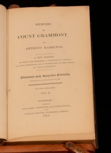 1811 2 Vols Memoirs of Count Grammont Illustrated Anthony Hamilton New Edition - Imagen 3 de 7