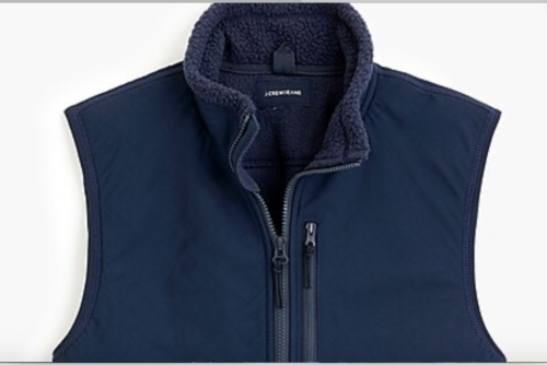 J.CREW SHERPA ZIP-FRONT VEST IN DARKEST NAVY - Picture 3 of 8
