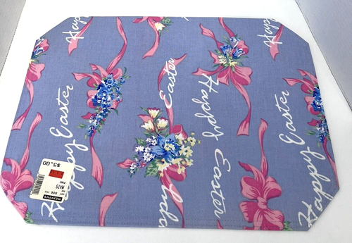 6er Set Vintage Stoff Ostern Tischsets Blumen Schleifen Frühling Frohe Ostern Deko - Bild 10 von 21