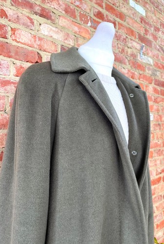 AQUASCUTUM Green Vintage Angora Cashmere Coat UK 14 USA 10 ITA 46 XL Trench Coat - Picture 8 of 19
