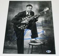 B.B. KING SIGNED 11x14 PHOTO BECKETT COA BLUES LEGEND LUCILLE GUITAR PROOF BAS